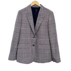 J. Crew‎ Boyfriend Blazer Houndstooth Plaid Wool Blend Women’s 16T Tall